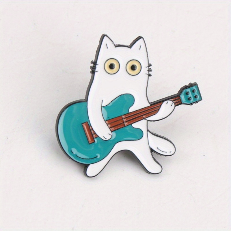 TEMU Set di spille smaltate con musicali, spille da giocose con musicisti , adorabili spille musicali a tema gatto