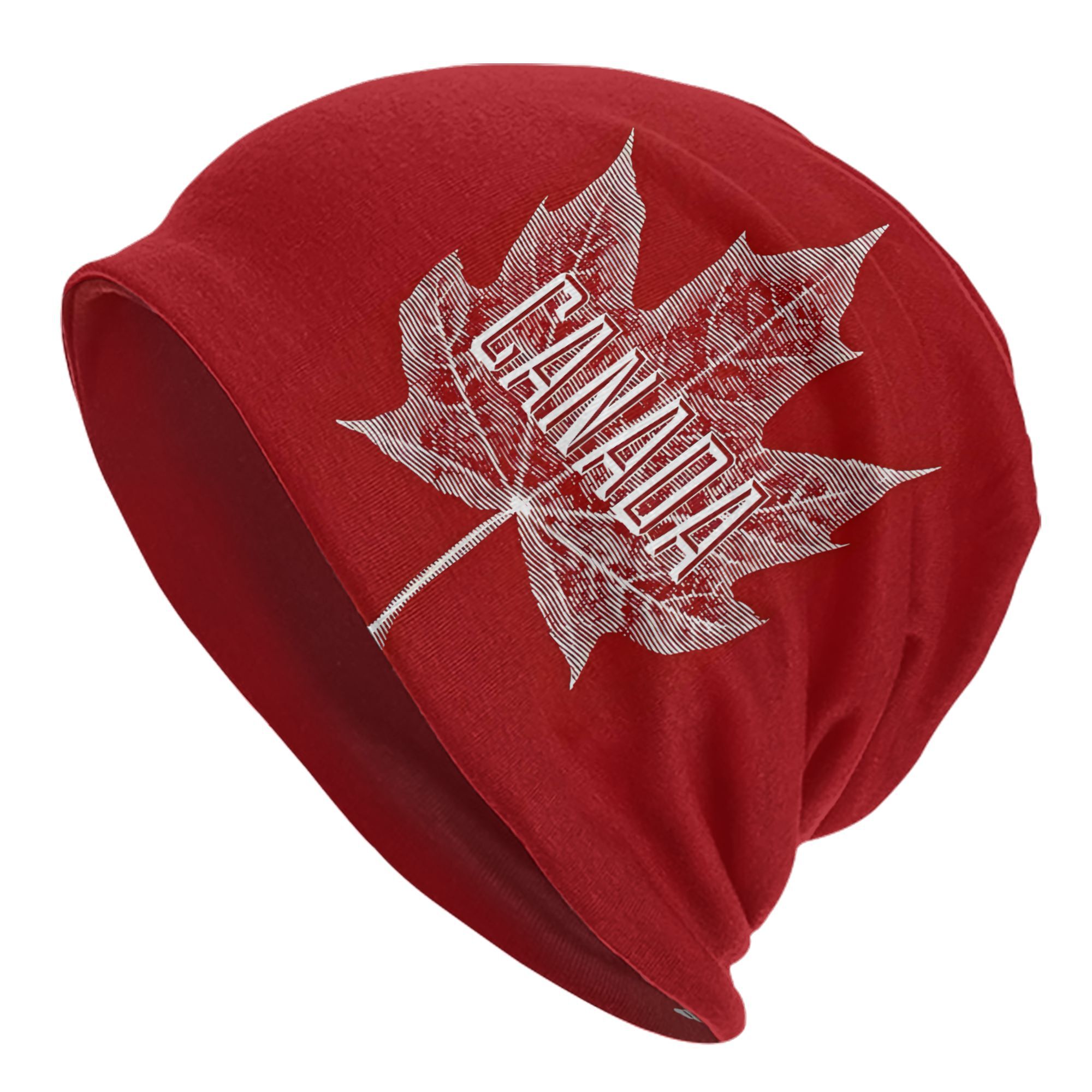 TEMU Bonnet de sport 2D avec motif feuille d'érable du Canada et crâne, chapeau cool et tendance