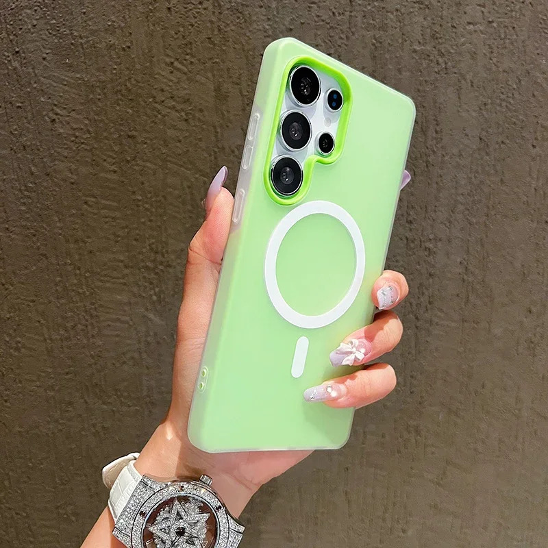 TEMU Phone Case - A New Minimalist -one Candy-colored Matte Jelly Magnetic Phone Case Suitable For S26 Ultra, S25, S24 Fe, S23 Plus, A56, A55, A36,