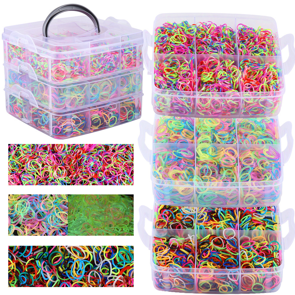 TEMU 4950pcs/9000pcs Colored Rubber Bands Suitable For Diy Bracelet Making, Multicolor Rubber Bands For Bracelet Crafting, Party Favors, Christmas
