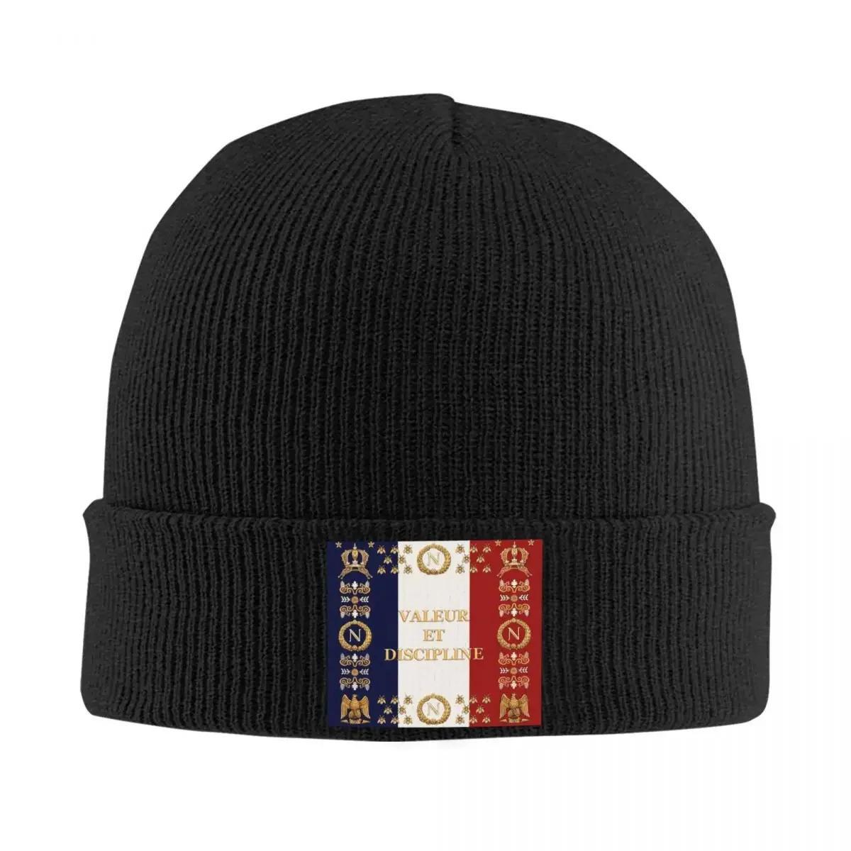 

Bonnet en Acrylique Noir avec Patch du du Régiment Français Napoléonien - "Valeur et ", Lavable à , Bonnet d'Hiver Confortable pour Hommes et Femmes