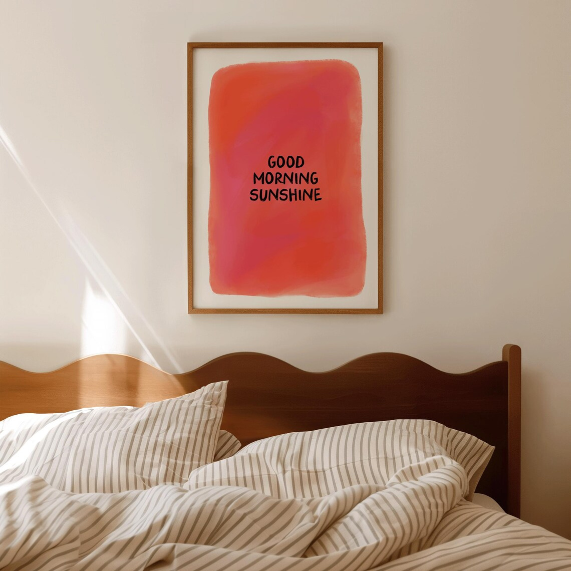 1pc Hand-painted Pink & Wall Art - Modern Vertical Canvas Painting Suitable For Bedroom, Living Room, - / Vertical Wrap-around Frame Decor, Spring/autumn Art Print,halloween Christmas Decor