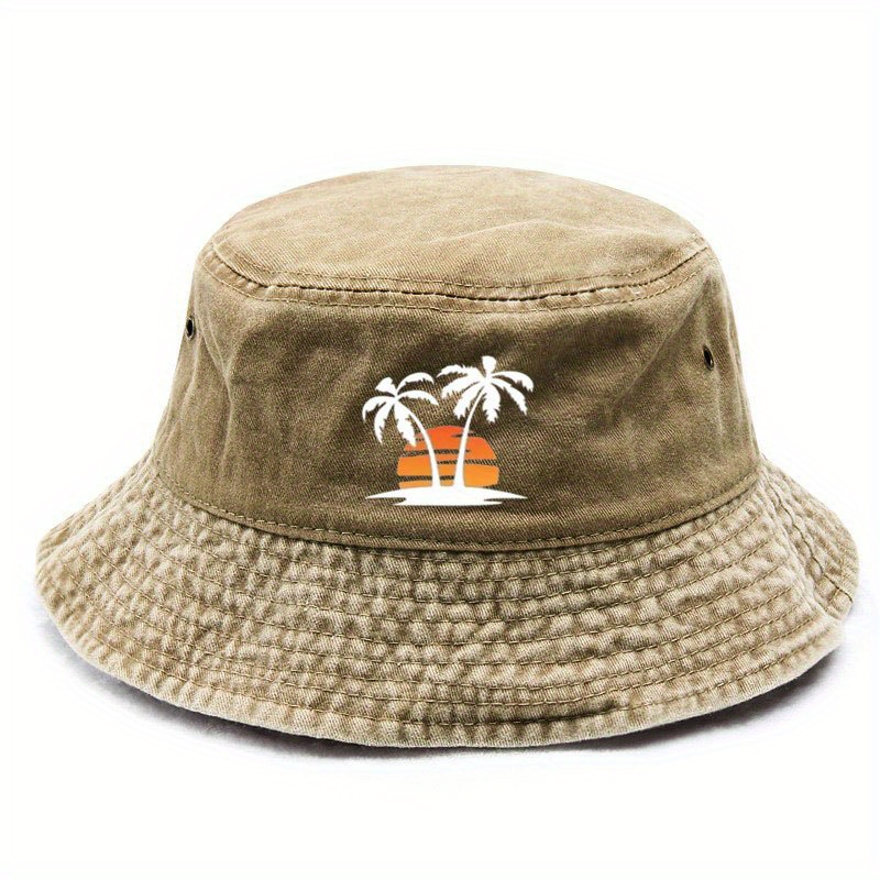 TEMU Cappello da pescatore a tesa larga con stampa "Albero di ", traspirante e regolabile per , per pesca, escursionismo, attivit� in spiaggia