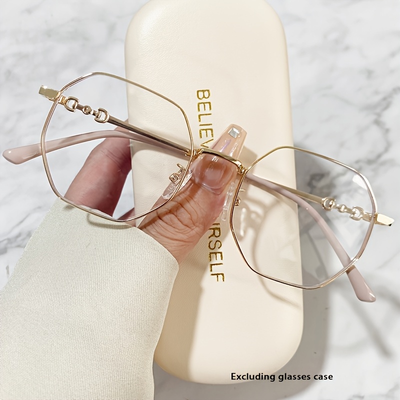 E-shop Moderne polygonale Metallrahmen-Brille mit klaren Gläsern für 10 Szenarien Feste, unverzichtbar für lässige Outfits