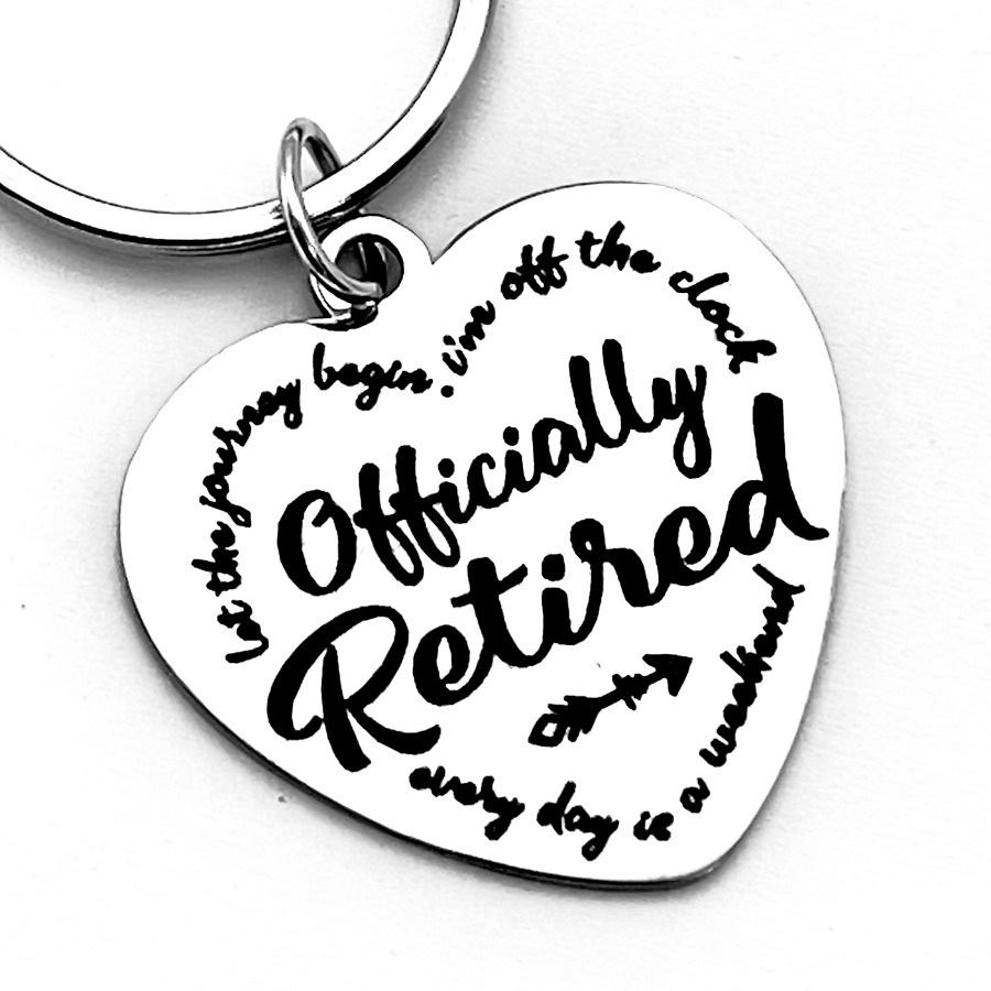 TEMU 1pc Retirement Keychain For Women & - Gift With Retirement Age Number (izable) - Heart-shaped Stainless Steel Id -like Accessory For Teachers,