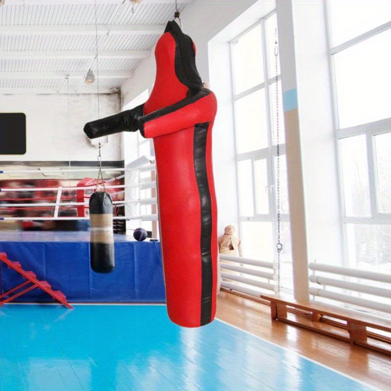 1 парче mma граплинг манекен компатибилен за џудо, таеквондо,  , рвање, бокс - тежок pu   манекен, црвен (55.1” ненаполнет боречки кукла, полнење не е вклучено) за теретана, доџо,  ) Детали за производот 3