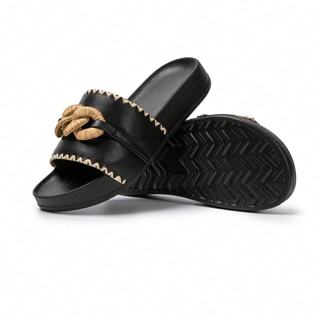 Image of Braided Pattern Decorative Women's Sandals Eva Soft Sole Summer Casual Fashion Footwear, Women Shoes