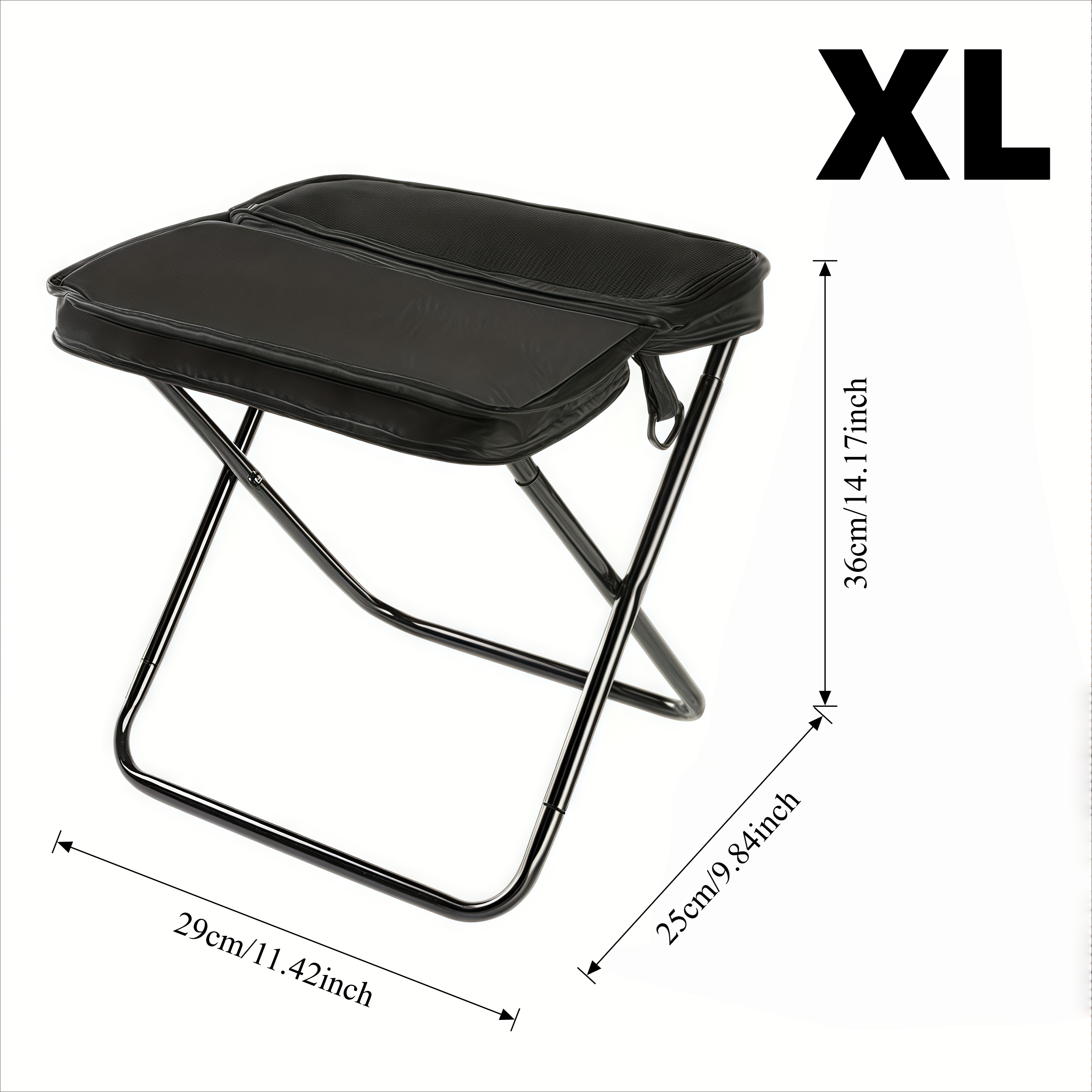 TEMU 1/ 2pcs Portable Folding Chair With Backpack And Straps, With Mesh Storage Bag, Lightweight Alloy Frame, Compact Foldable Design Suitable For