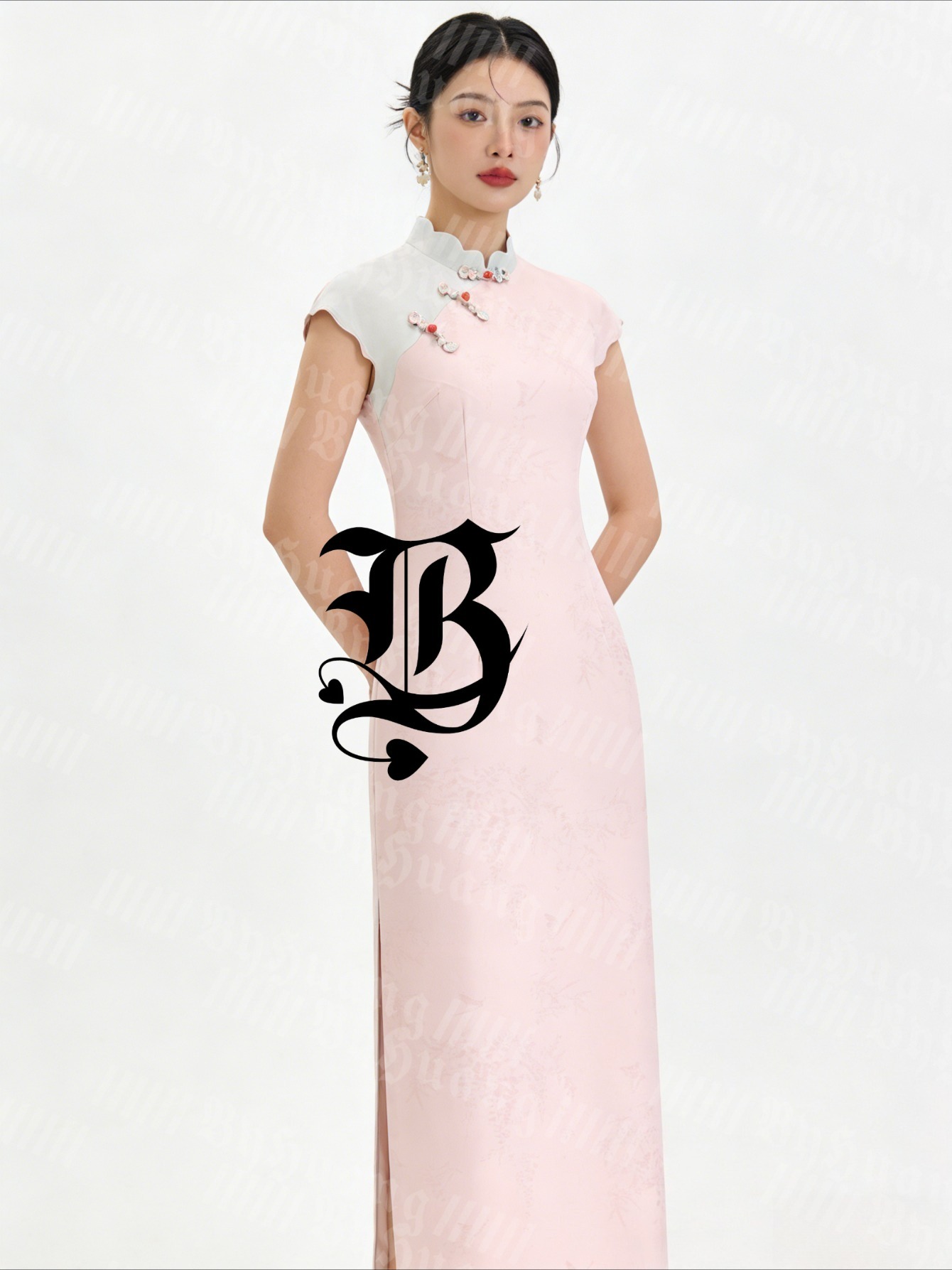 chinese dress ladies Long Pink Qipao main image 1