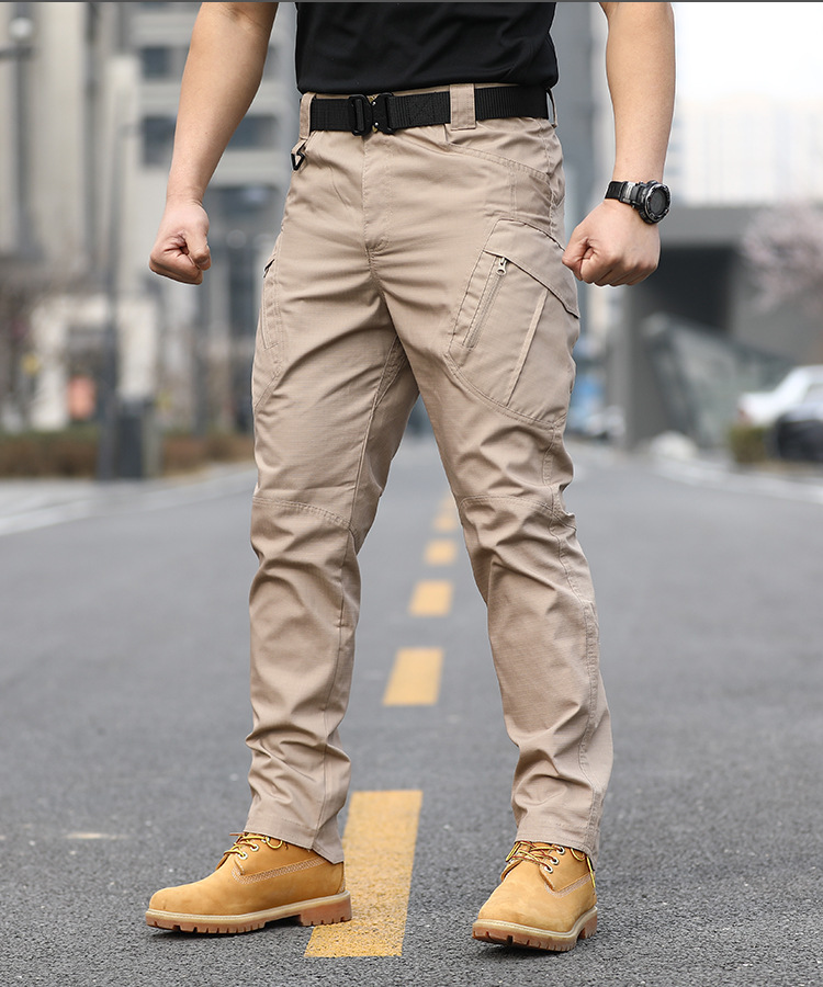 Men's IX9 Tactical Overalls - Durable, & Scratch-Resistant Polyester Cargo Pants with Multiple Pockets for Outdoor Activities & Casual Wear, All-Season Comfort