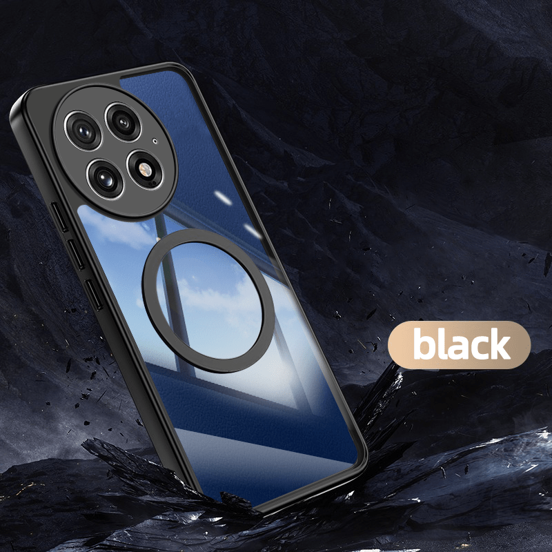 TEMU Phone Case: Compatible With Oneplus 13 Shockproof Phone Case Magnetic Casing Transparent Acrylic Cover Camera Lens Protection Slim Thin Shell