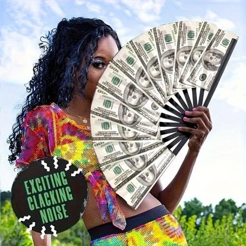 Unique Pattern Folding Handheld Fan - Durable Plastic Portable Fan with for Home Decor, Parties & Events, Party Accessory, Event Cooling Tool, Innovative Design, Lightweight Construction