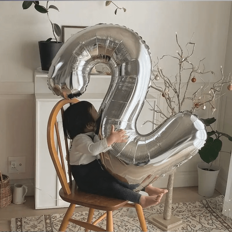 1 x 32 inch silvery 0 9 number aluminum foil balloon for christmas wedding birthday decorations