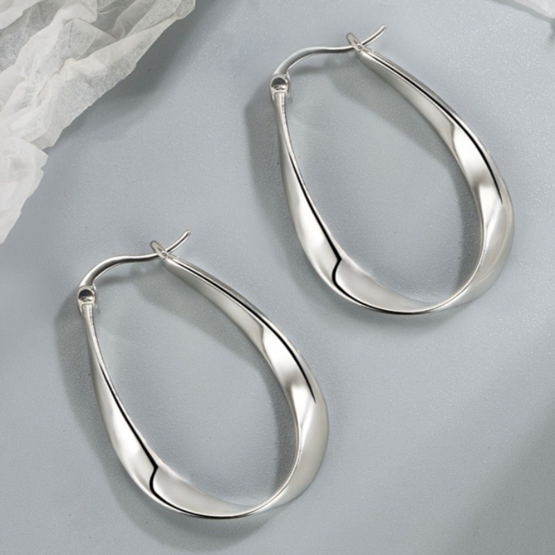 Image of 1 Pair Minimalist Twisted Hoop Earrings For Women Daily Casual Party Trendy Easy Geometric Earrings