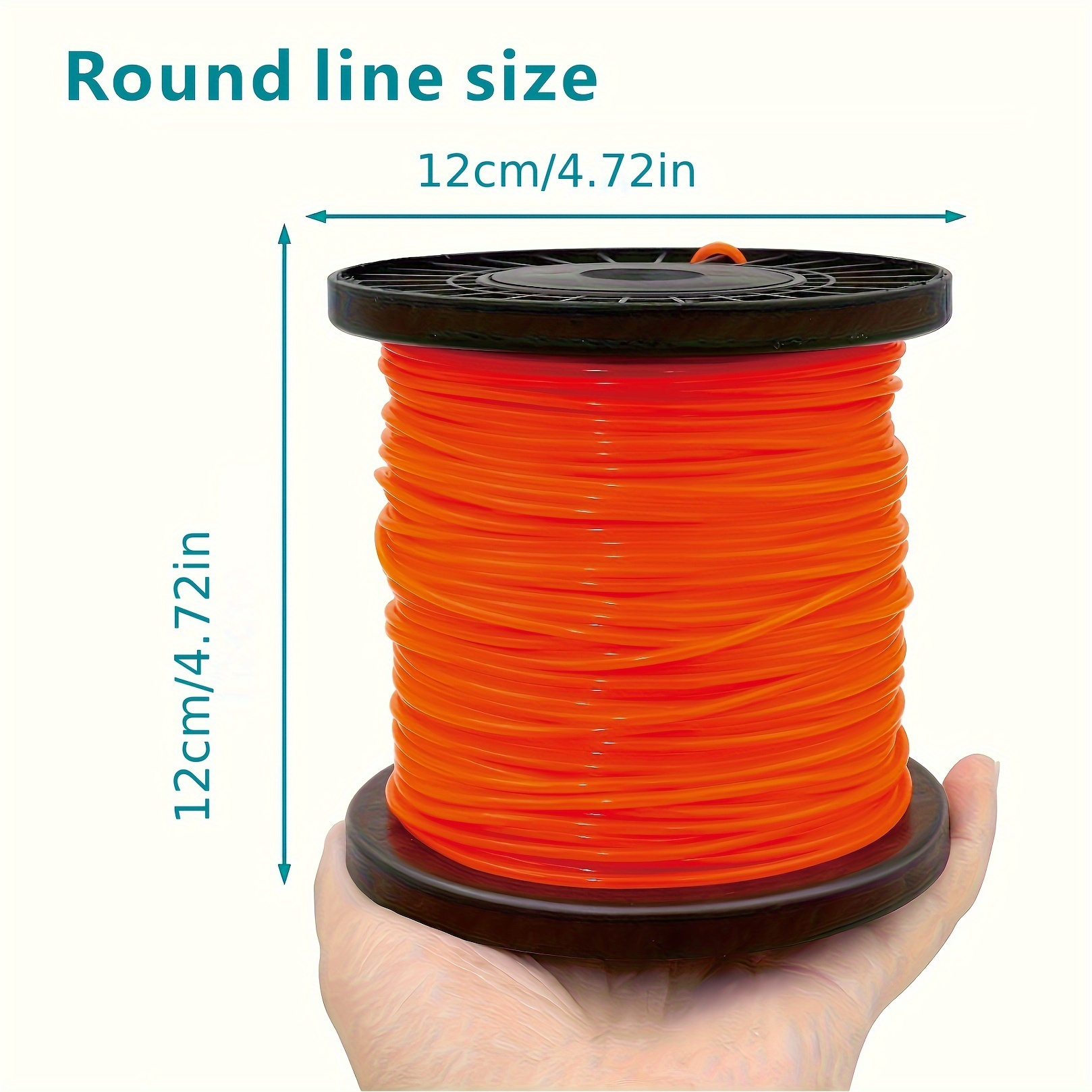 TEMU 328ft Strapazierfähige 2.4mm Nylon-Trimmernylon für Unkrautvernichter & Rasenmäher - Hochfestes Oranges Schneidseil mit Schwarzem Spulen,