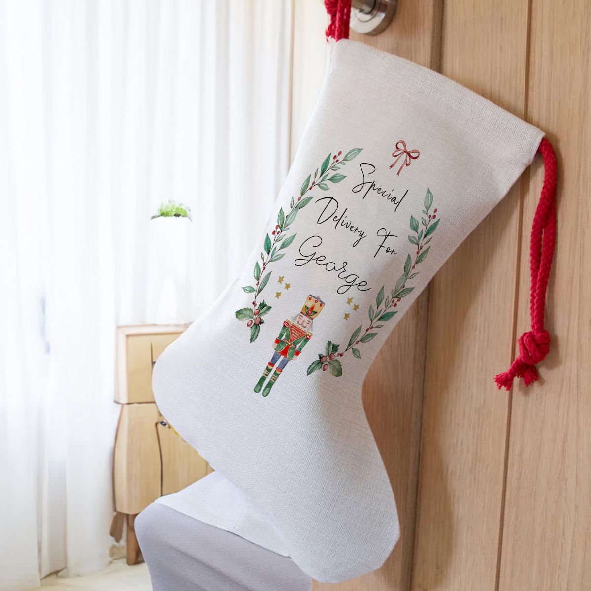TEMU Personalized Christmas Stocking, Custom Name Holiday Present Sack, Christmas Eve Bag, Christmas Stocking Gift Bag, Christmas Fireplace, Room And