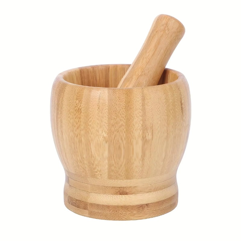 TEMU 2pcs Garlic Mortar Jar And Pestle, Garlic Grinder, Vanilla Chili Grinder, Household Kitchen Spice Crusher