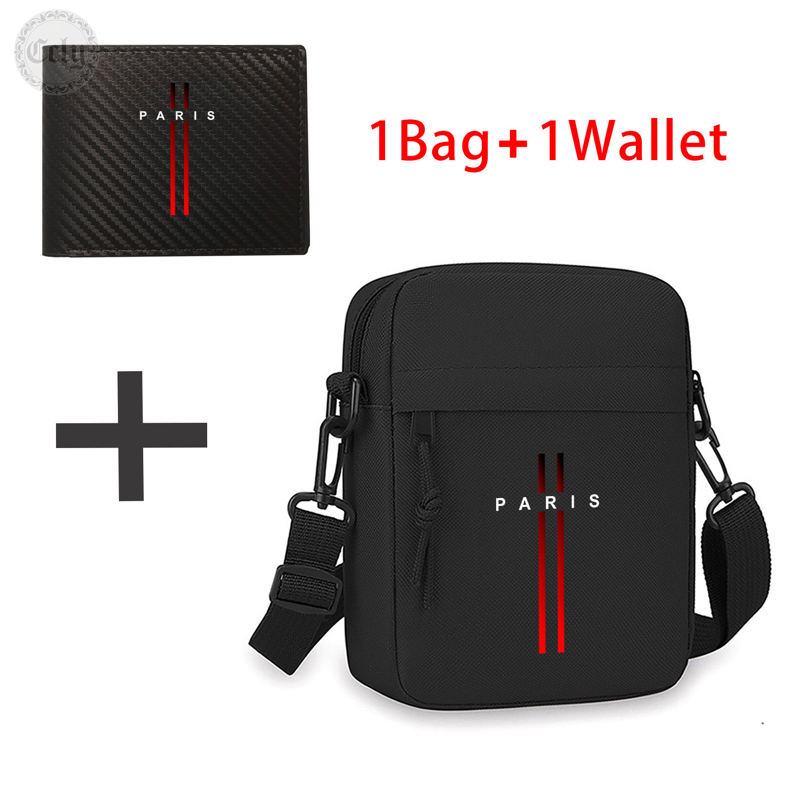 TEMU Set Of 2 Paris-inspired Shoulder Bag And Wallet, Ideal Holiday Present For Her, Parisian Charm For Travel And Everyday Use, Romantic Gift ,