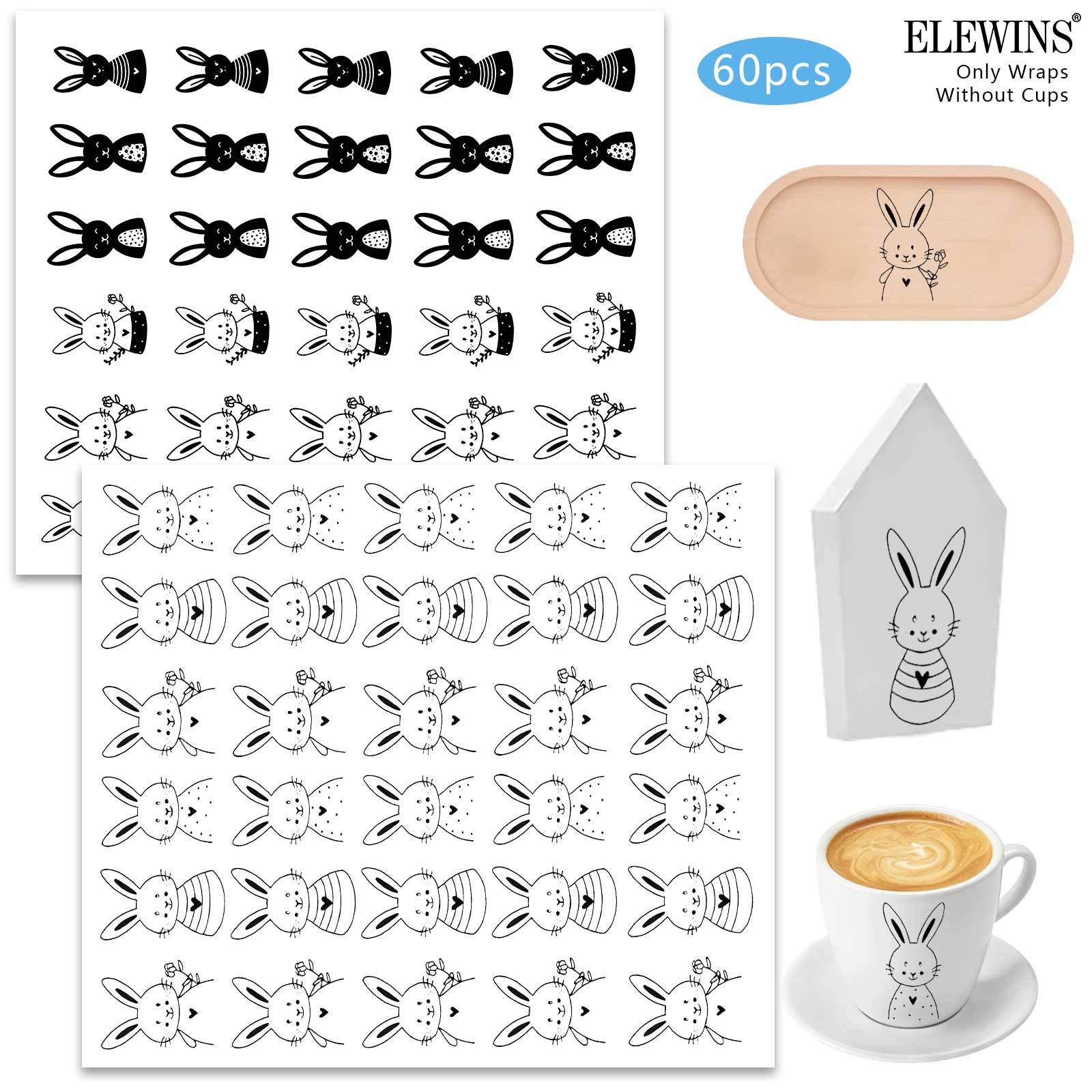 Image of 60pcs German "easter" Theme Uv Dtf Wraps, Rub On Transfer Stickers Decals Set, Cup Decals Set, Suitable For Crafts, Candle Tattoo, Glass And Ceramic Crafts, Gift, Party Decoration And Birthday