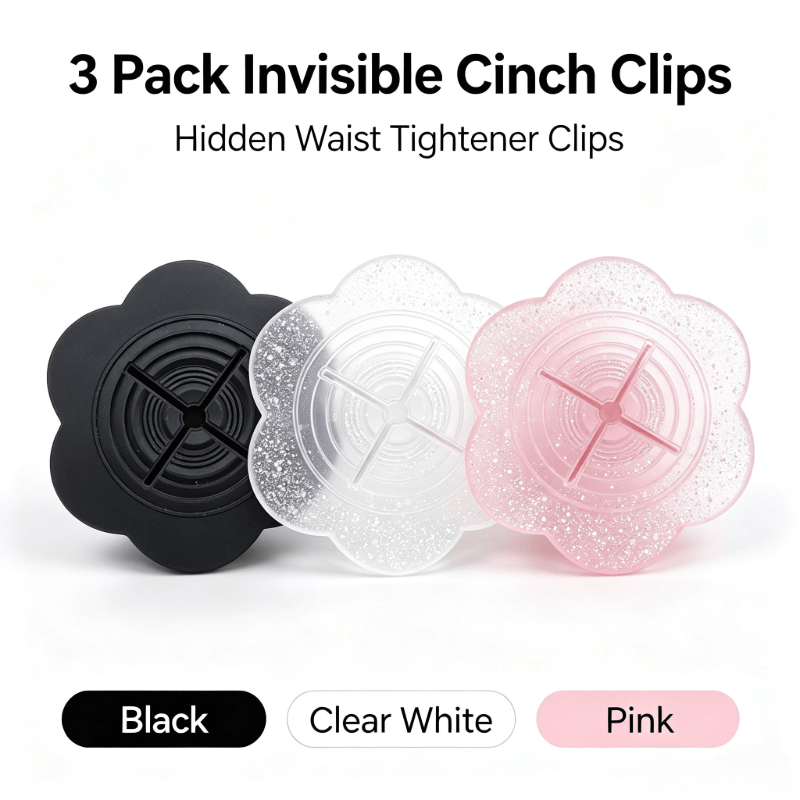 TEMU 3 Pack Women' Invisible Waist Cinch Clips - Adjustable // Suitable For Dresses, Shirts & Blouses, Reusable Plastic Hidden Dress Tightener Clips