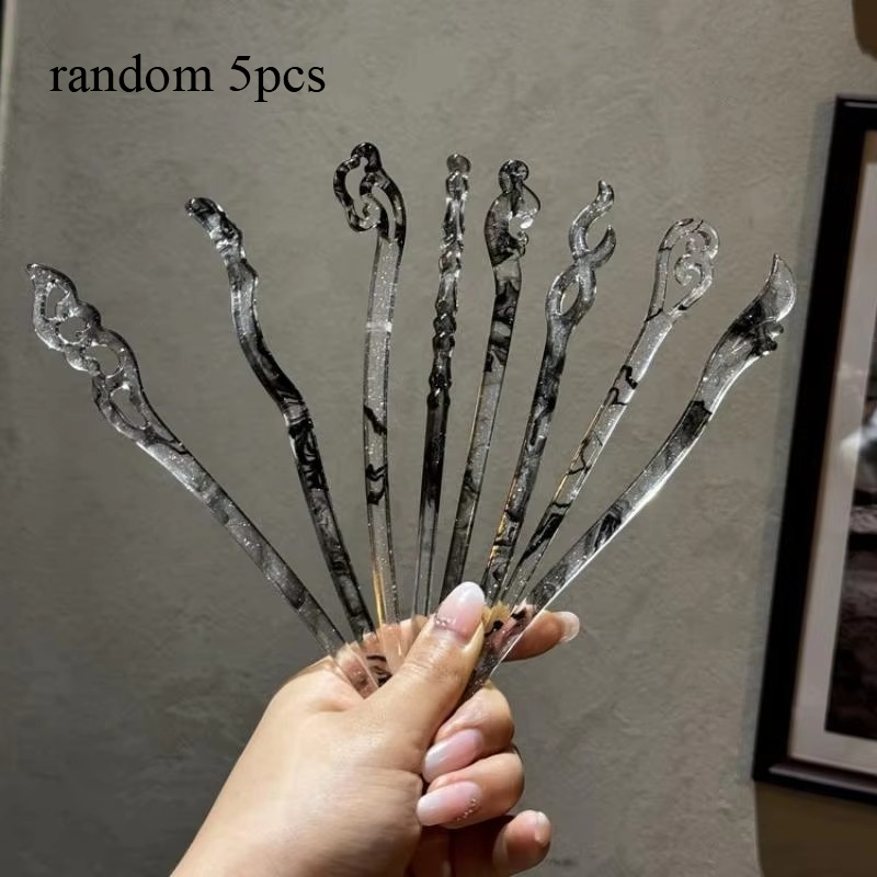 Image of Random 5 Gray Hairpin Hairpins, Literary And Atmosphere, Hanfu Costume Headdress Matching Daily Temperament, Versatile Women's Dress Headdress