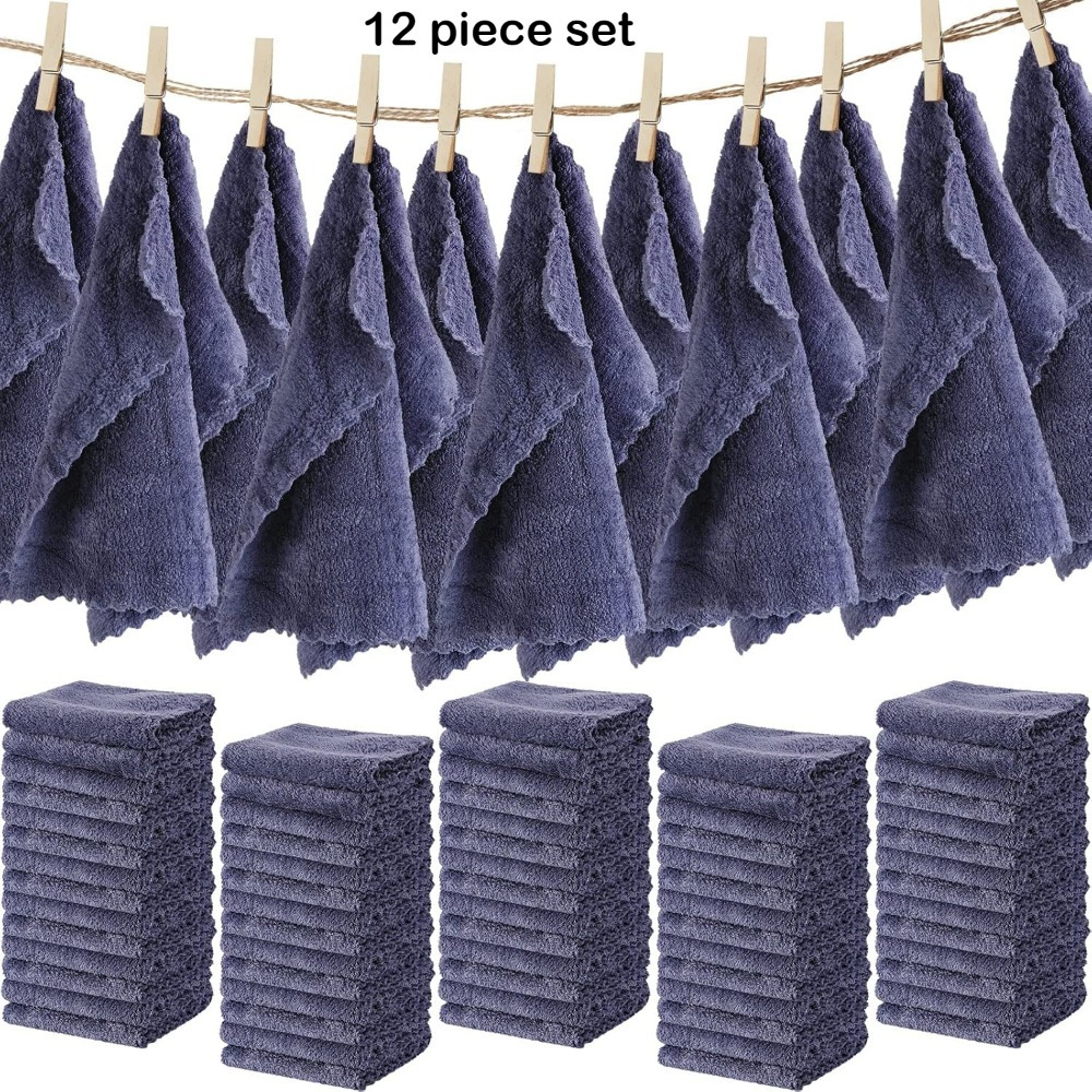 

Ultra--drying Face Towels, 12pcs Set, Ultra-, Skin-friendly, Breathable, , X Inches - Ideal For Bathroom, Spa, Gym Use, Dark Gray