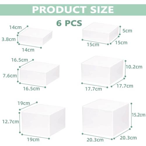 6pcs cake stand acrylic buffet riser set food risers buffet table 6 sided display stands acrylic cube boxes display nesting risers with hollow weddings parties candy cupcakes jewelry