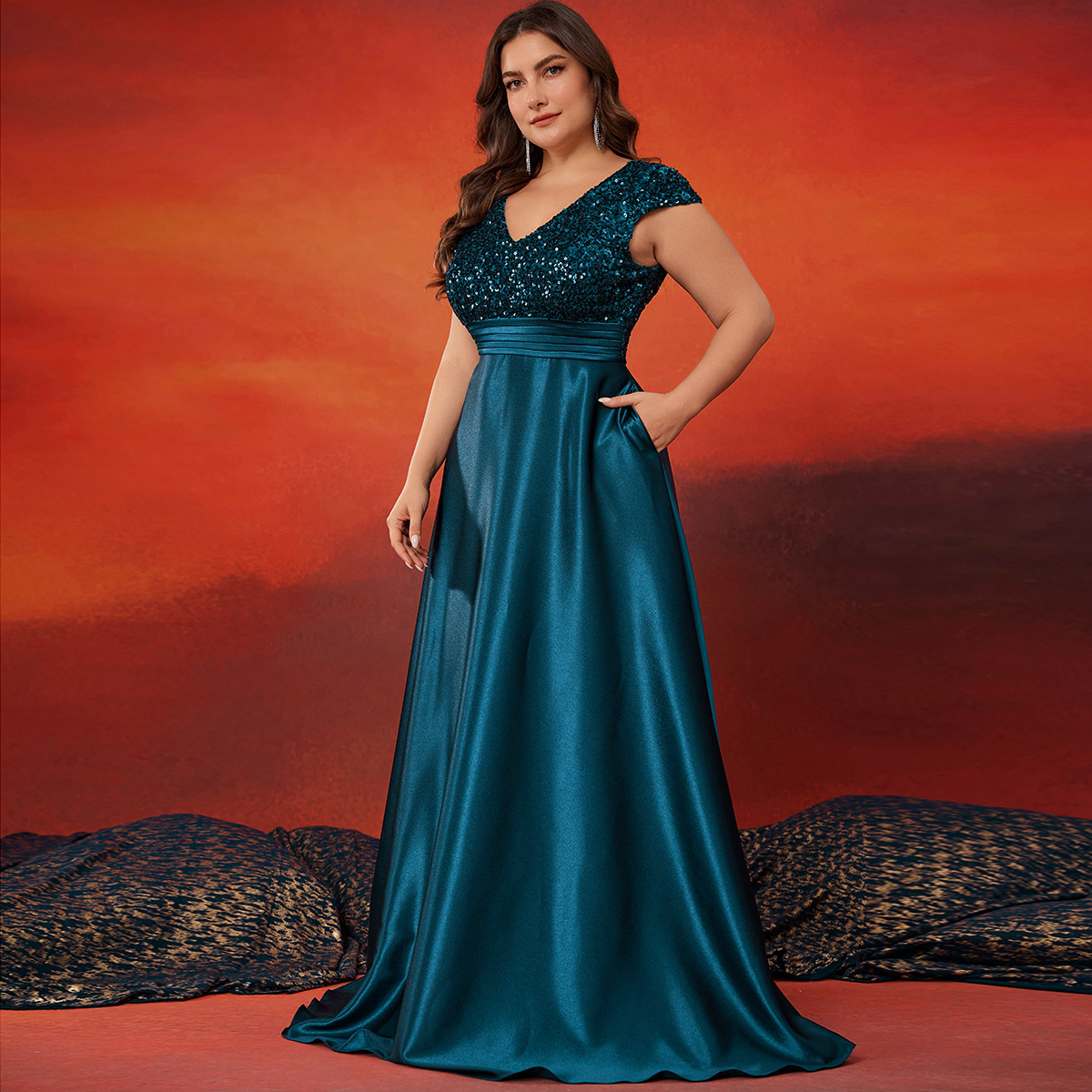 women formal dress near me Neck Mermaid Burgundy Dress Formal Prom Party GownFemale Plus Size V N –  Acapparelstore main image 0
