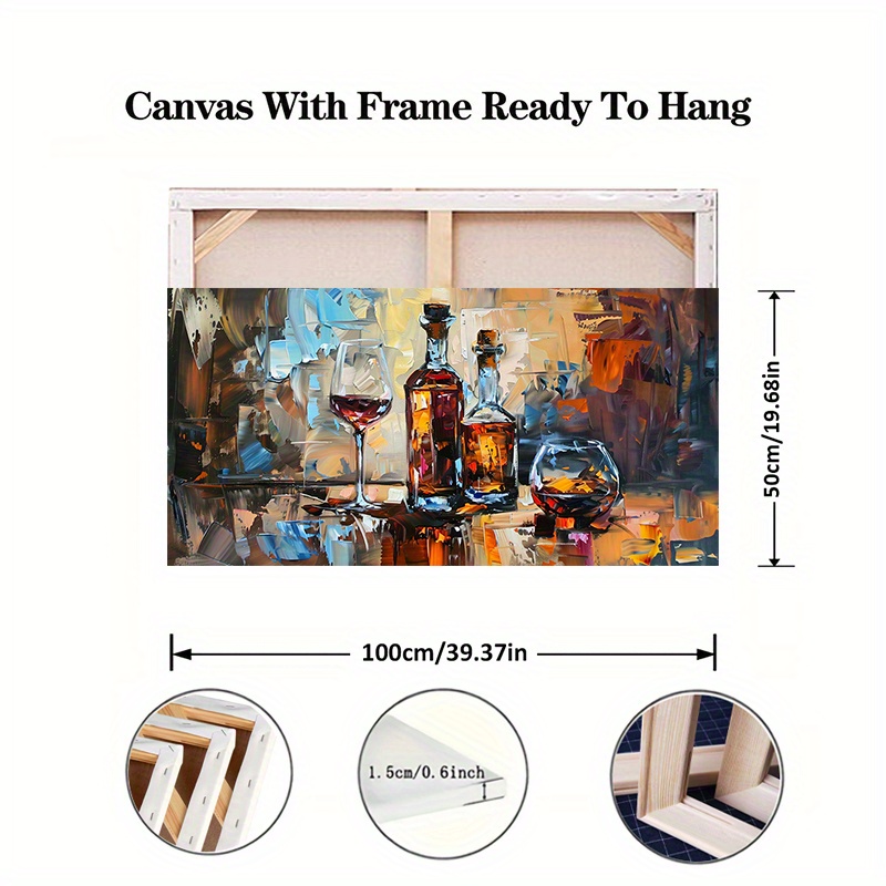 TEMU 1pc Modern Abstract Graffiti Wall Art - Oversized Framed Graffiti Canvas Painting Suitable For Living Room And, Contemporary Graffiti Cuadros