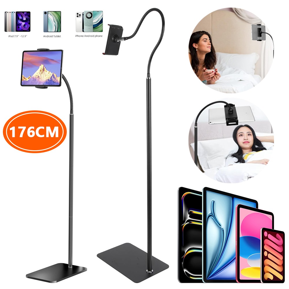 TEMU 1 Ensemble de support de sol plat de 176 cm, qui peut à , est utilisé pour la lecture et la visionnage de vidéos en direct