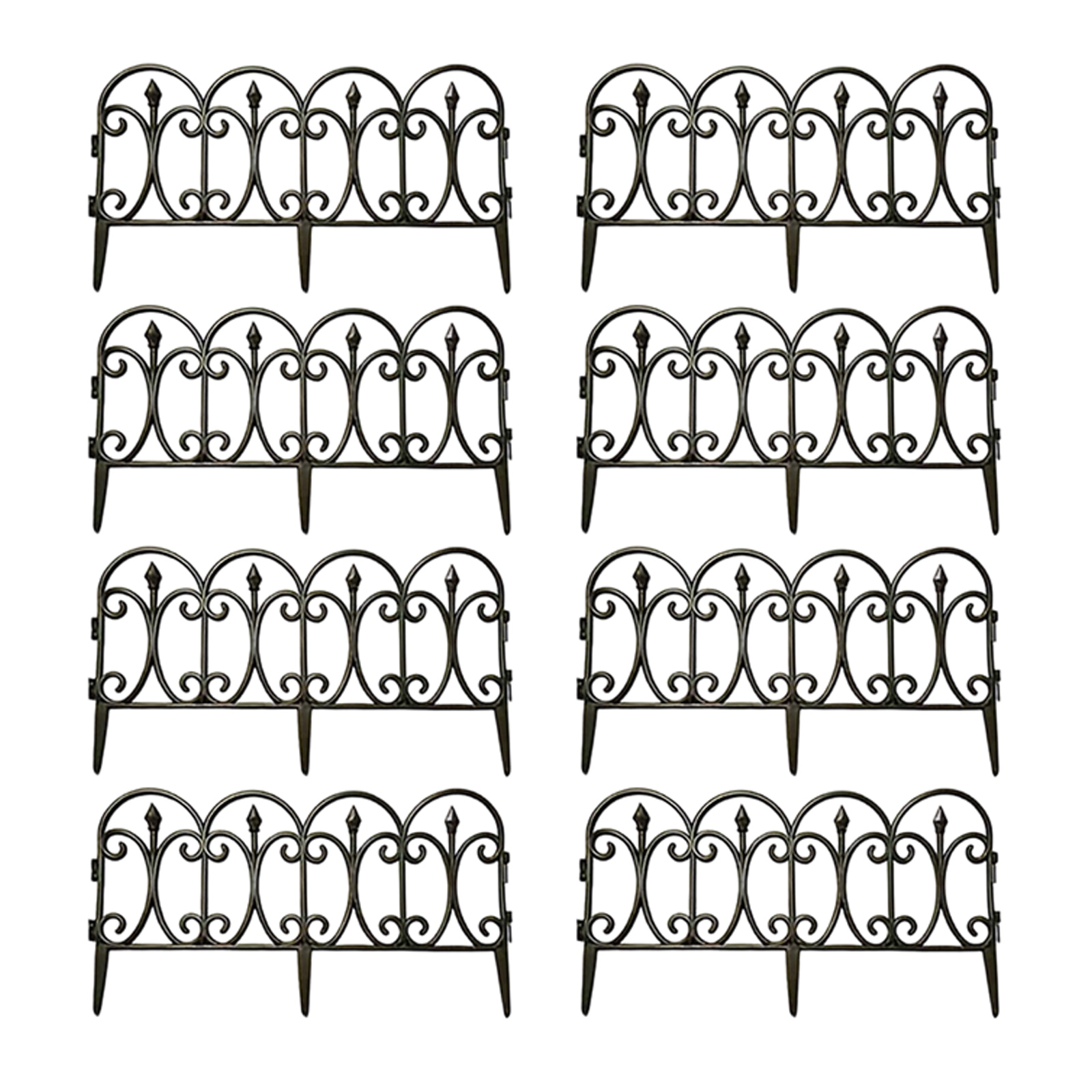 TEMU [2.5d] 8 Pack Decorative Garden Fence Panels And Borders, Heavy Duty Plastic Outdoor Landscape Edging Fencing With End, Suitable For Outside