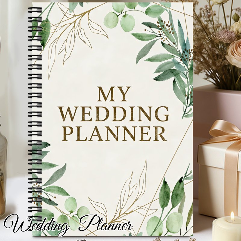 TEMU 1pc Aesthetics Wedding Planner Spiral Notebook Journal, 1 Compact Wedding Planner Book, Wedding Planning & Organization Guide With Checklists,