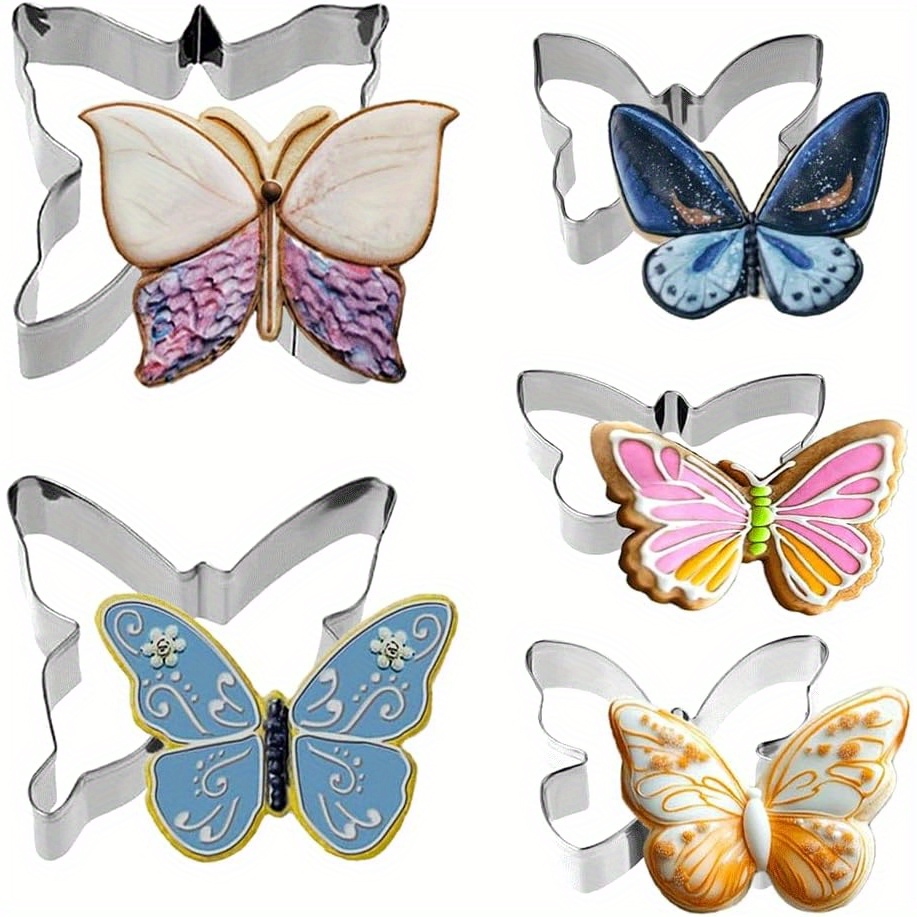 Image of 5pcs Cookie Cutters Set, Consumable Grade Stainless Steel Molds, Shapes For Baking And Decorating, Holiday Baking Set With Molds, Cookie Cutters For Special Occasions