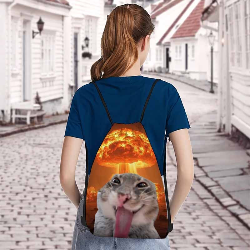 1 meme print backpack durable oxford - Temu Qatar