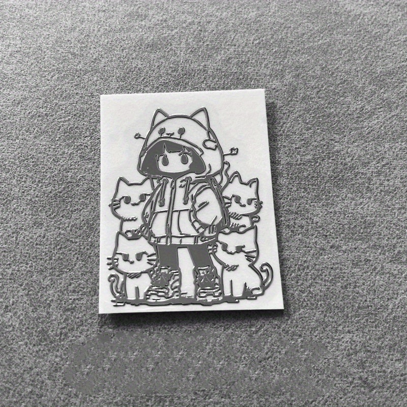 Kitten Girl 3d Stereoscopic Glasses Cat Metallic Feeling Stickers Cartoon Creative Hairdryer Dog Waterproof Decorative Stickers Advanced Sense Mobile Phone Computer