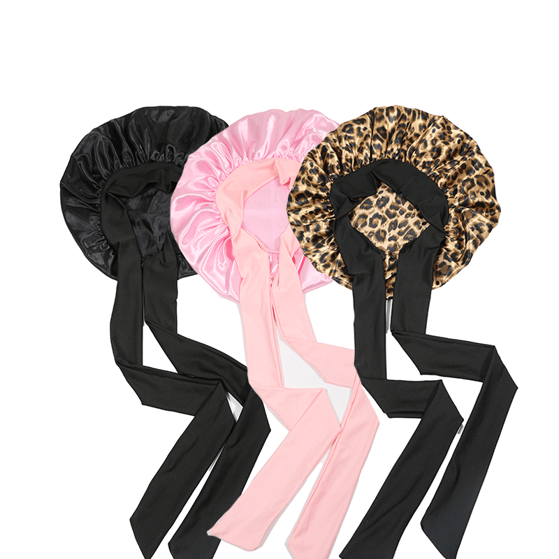 TEMU Bonnet de nuit en satin ajustable pour femmes, bonnet de nuit pour dormir, pour tous types de cheveux avec bande de fixation réglable pour