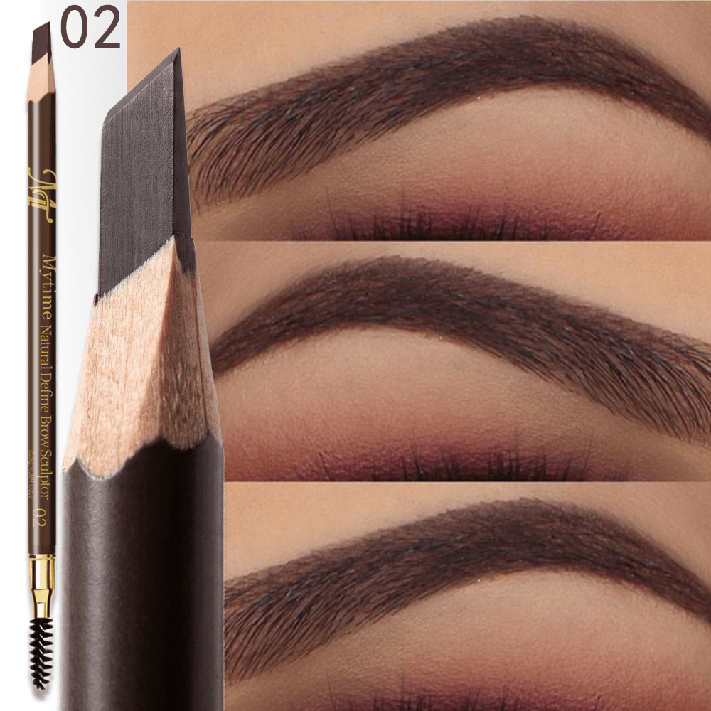 Image of Dark Brown Waterproof Eyebrow Pencil, Medium Brown, Dual-sided Brow Brush, Fine Tip, Shapes, Defines, Brow Makeup - Long Lasting Professional Makeup For Women