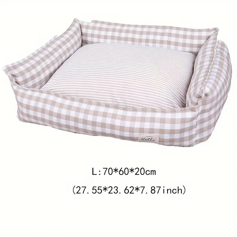cozy checkered pet bed for dogs cats removable washable polyester nest indoor comforter style bedding with vacuum packaging for plush cushion durable construction home pets Product details 8