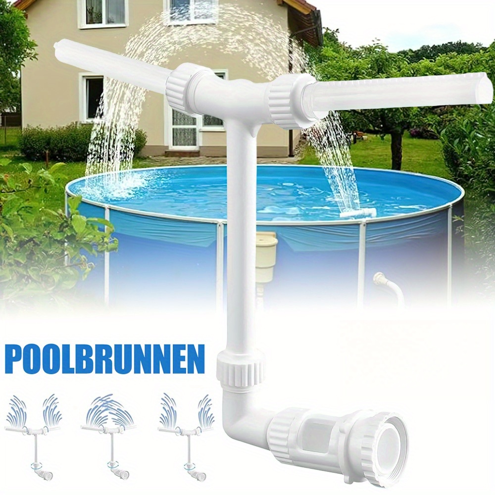 Adjustable Dual Spray Water Fountain For Pools, Featuring An Aerator Adapter, Suitable For Cool And Warm Water Temperatures Over Inground Spas