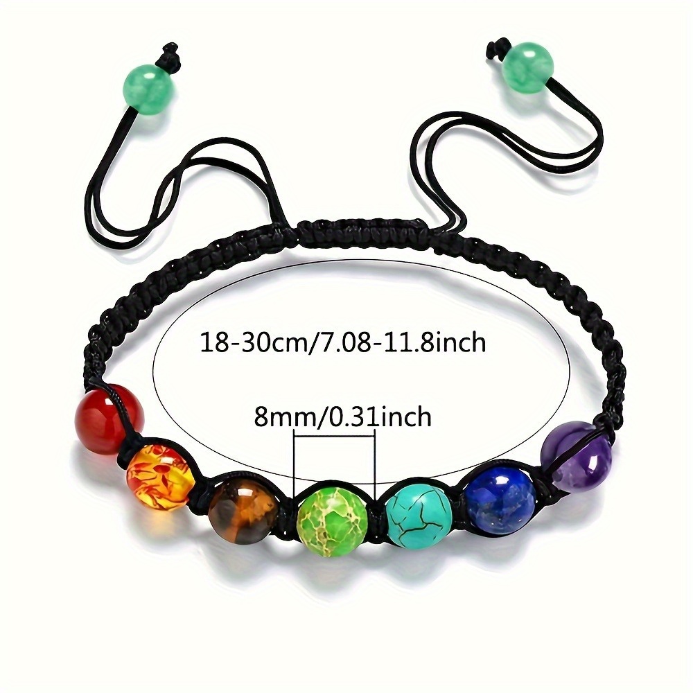 Handwoven Chakra Bead Bracelet Set, 3pcs or 8pcs