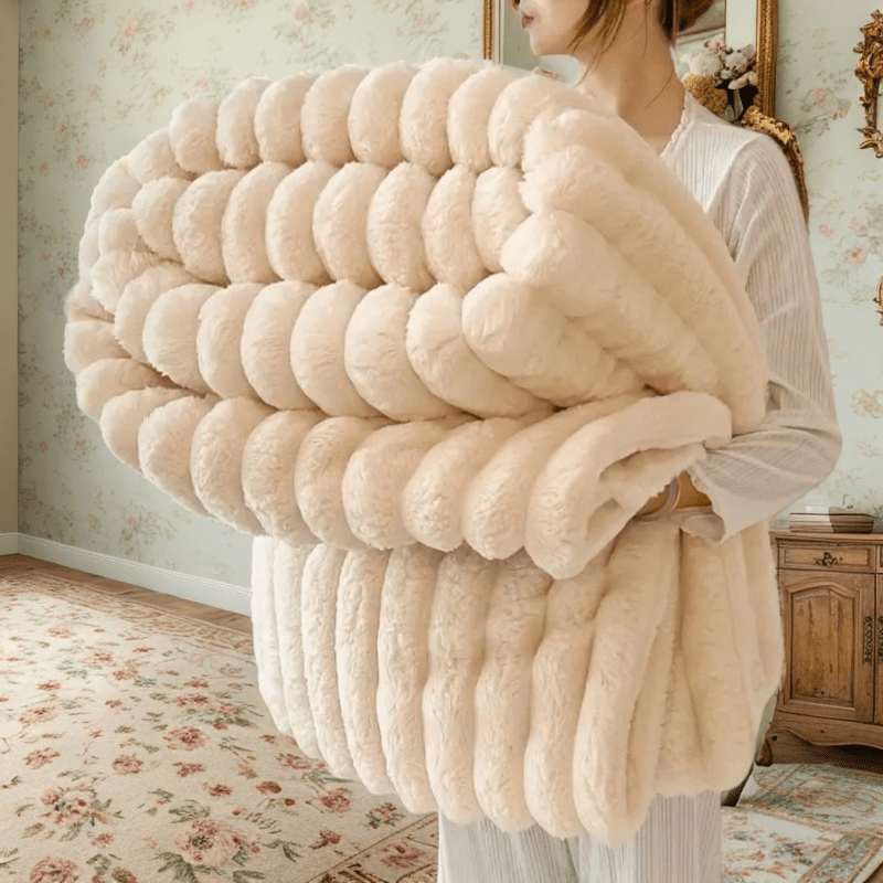 

Couverture en Peluche de - Douce Ultra, Épaisse, Douce pour | Confort pour l'Hiver, Cadeau Idéal pour les Fêtes | Style Contemporain avec Bords Côtelés, Chaleur Toute