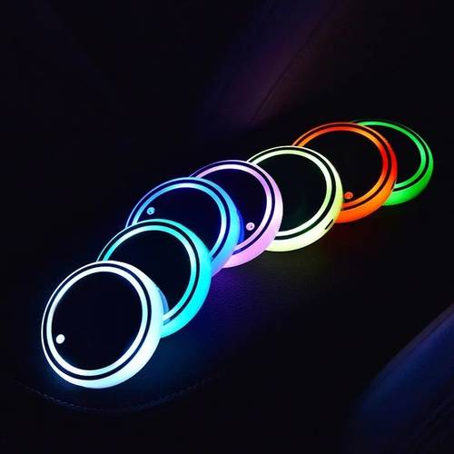 induction coaster led cup holder for cars featuring 7 and usb charging made from acrylic material