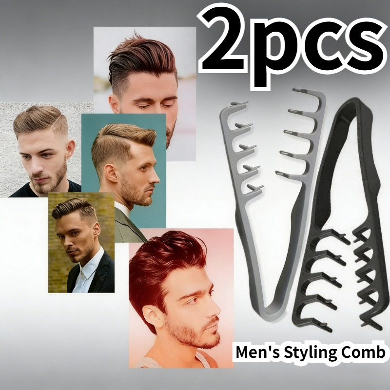 E-shop 2-tlg. Herren & Unisex Friseurbedarf-Set aus Salon-Qualität mit Haarkamm & Clips – , geeignet für voluminöse Top-Knots, nach hinten gegelte