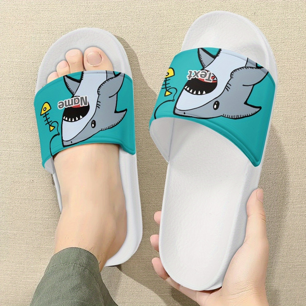 ciabatte da bagno antiscivolo, tomaia in similpelle, in eva con