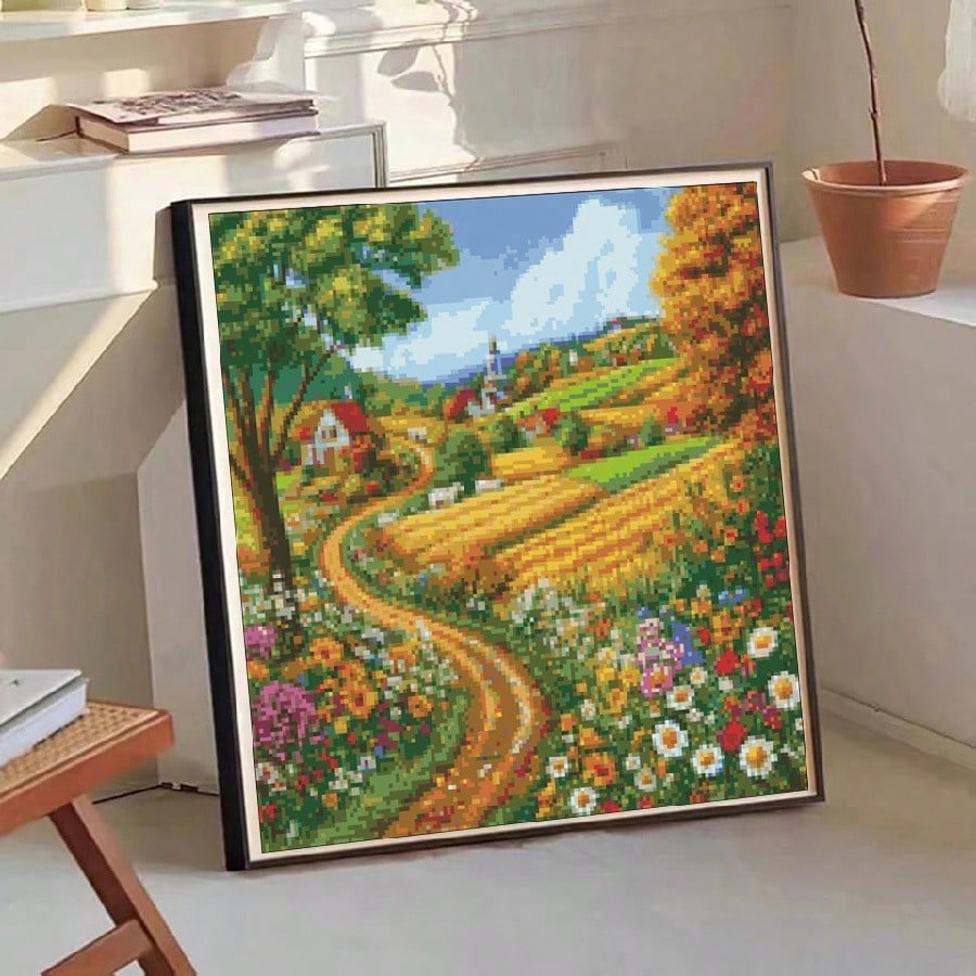 Counted Cross Stitch Kit for Beginners, Full Embroidery Patterns