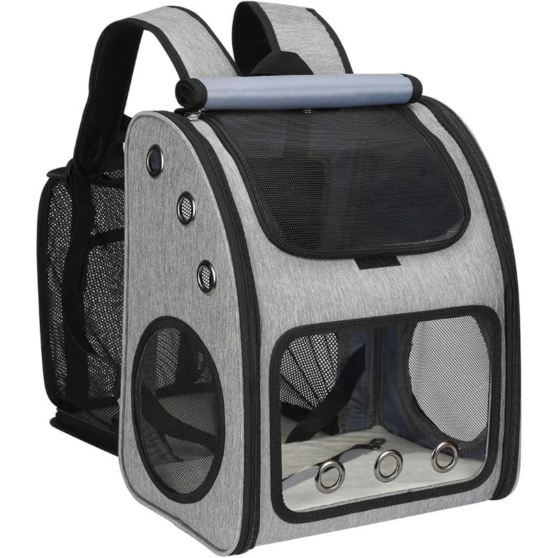 Expandable Backpack for Cats, Dogs And Small Animals, Portable Pet Travel Ventilated Design, Airline Approved, Traveling/Hiking/Camping