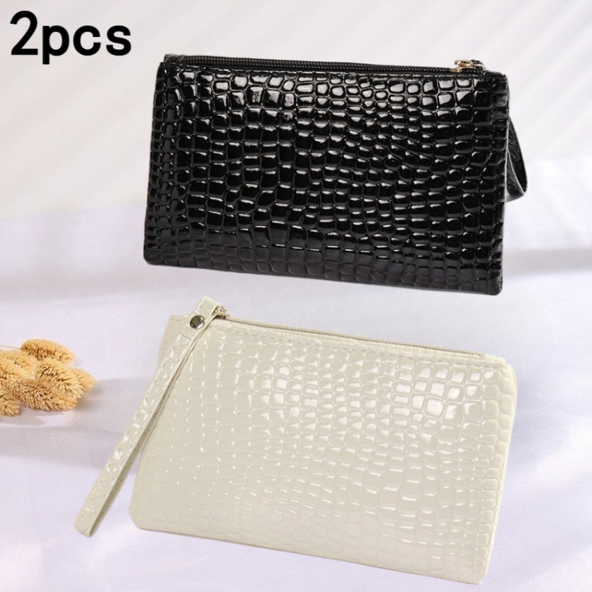 TEMU Juego de 2 piezas de neceser de mano para mujer y , estilo coreano, funda para teléfono, monedero, bolsa de regalo