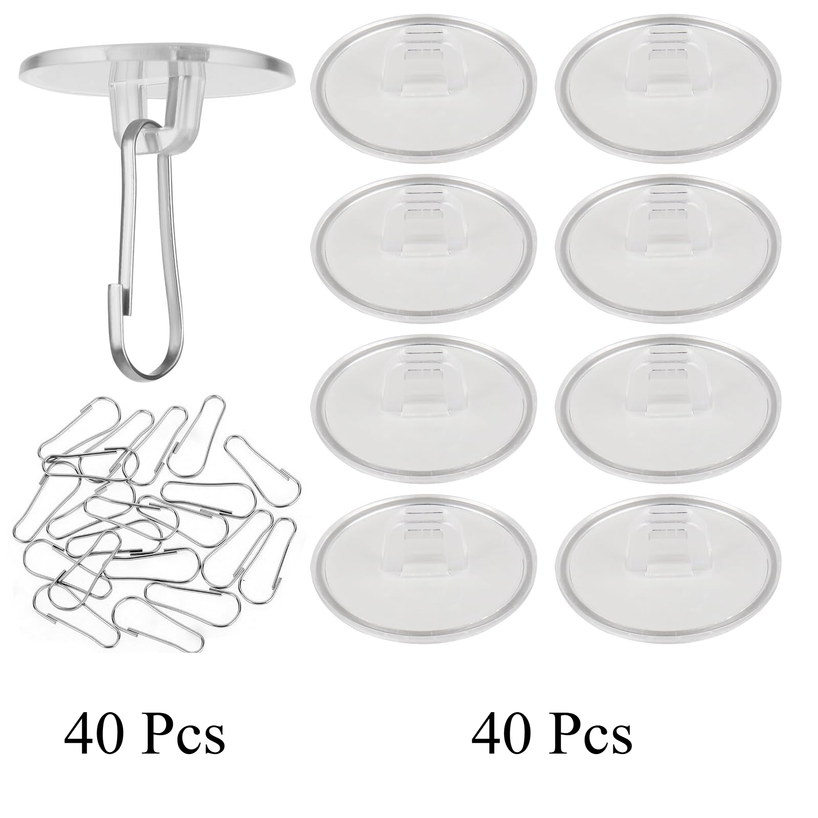 E-shop 80 Stück Mini Selbstklebende Haken - Stilvolle Transparente Saugnäpfe, Einfach zu Installieren, Moderne DIY Heimdekoration Hilfshaken, Geeignet
