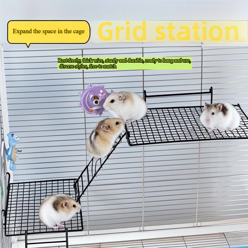 3pcs Stainless Steel Two-Layer Hamster Resting Platform Set