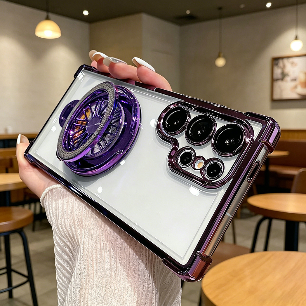TEMU Phone Case: New Stress-relief Spinning Top Stand Phone Case, Suitable For Galaxy S26/s25/s24/s23/s22 Ultra/, Transparent Drop-proof Protective